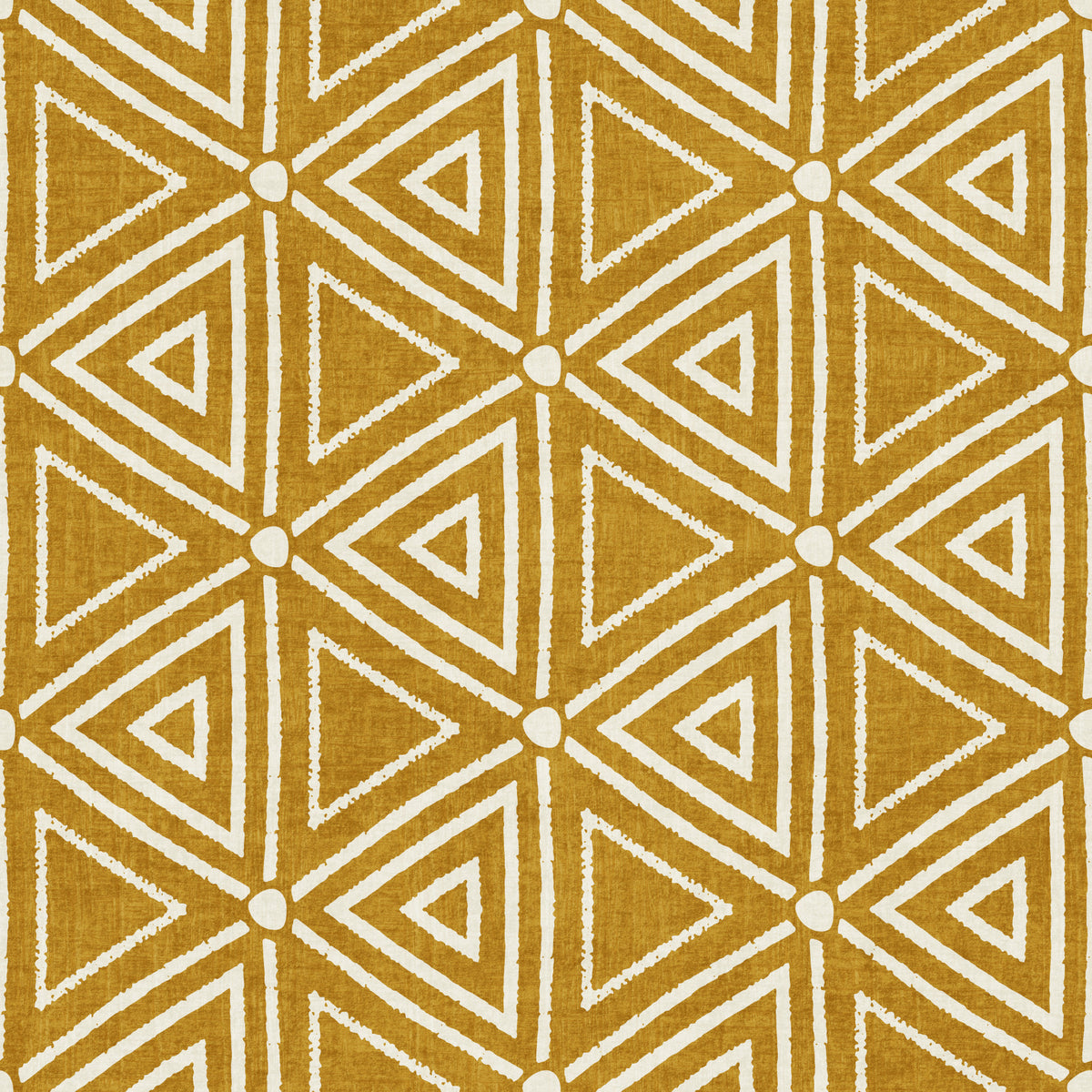 Textured Mudcloth Geometric Triangles Boho Mustard Yellow Wallpaper⁠