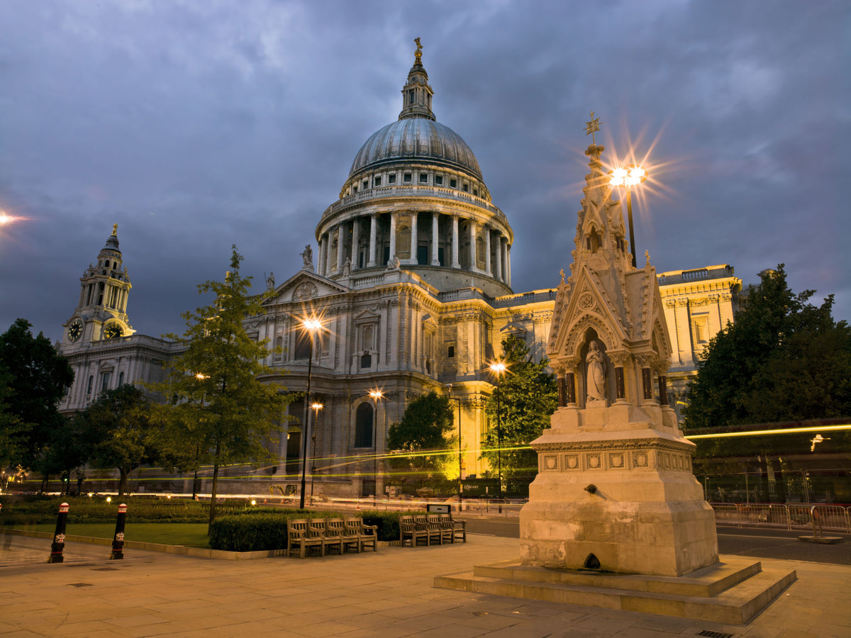 St. Paul's Evening Glow: London's Iconic Dome Wall Mural in your room — zoomed