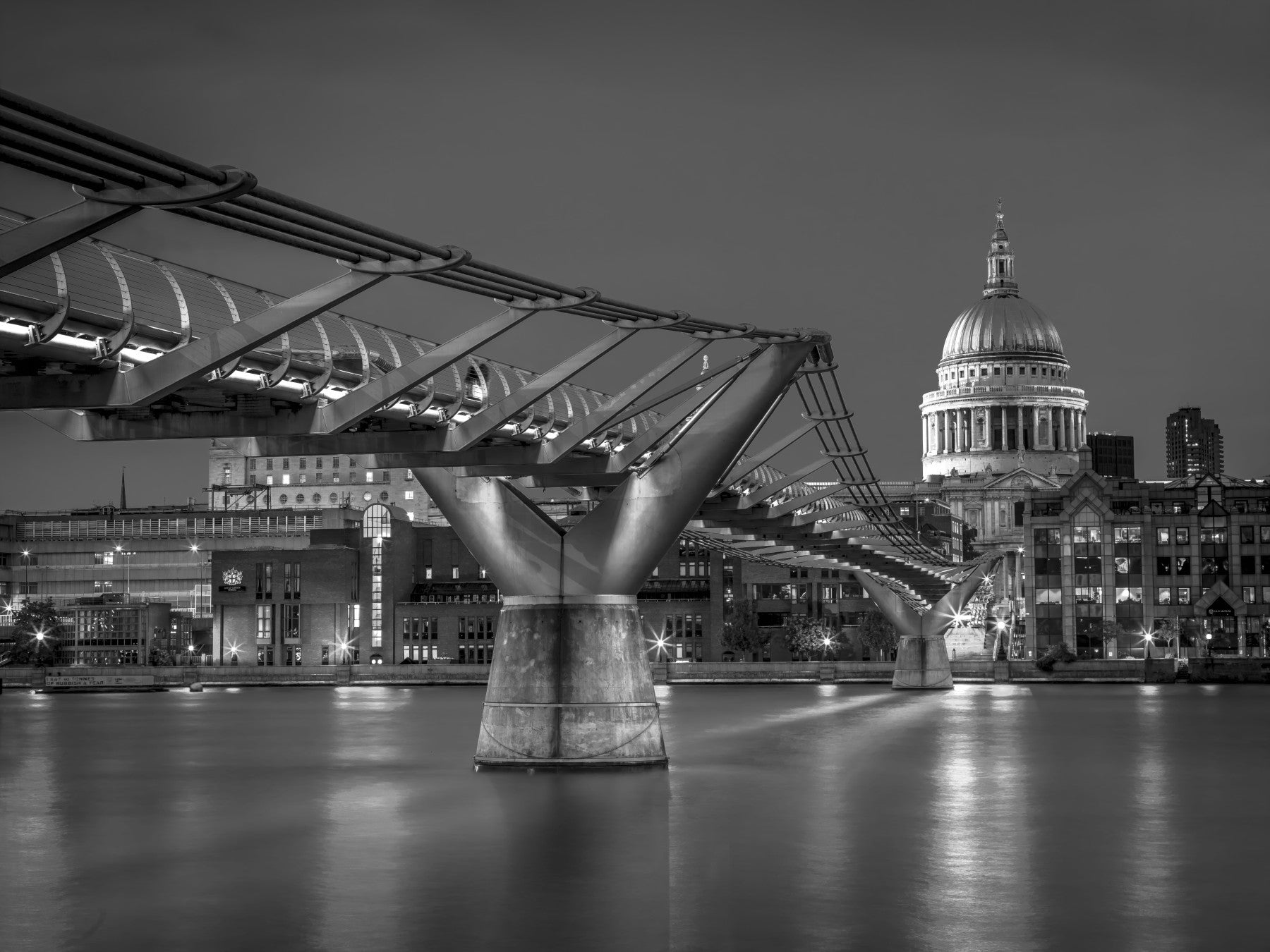 London Millennium Bridge Nightfall Wall Mural