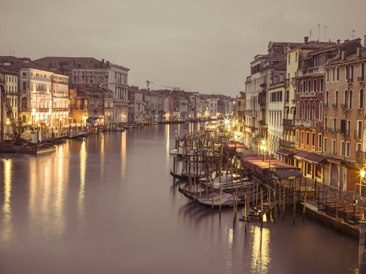 Venetian Grand Canal Glow Wall Mural in your room — zoomed