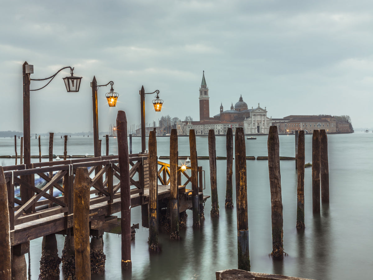 Venetian Twilight Pier Wall Mural in your room — zoomed