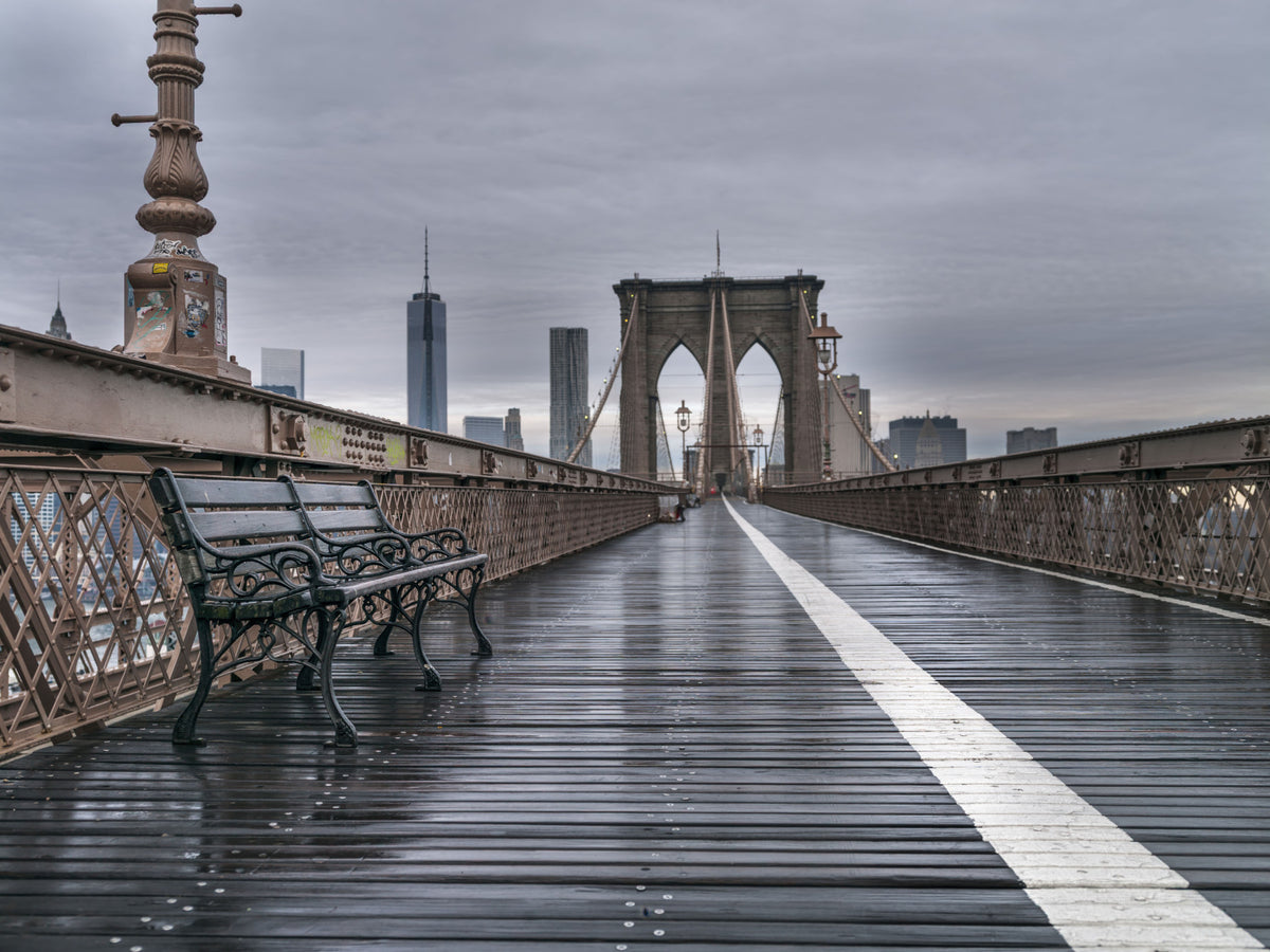 Brooklyn Bridge Serenity Wall Mural in your room — zoomed