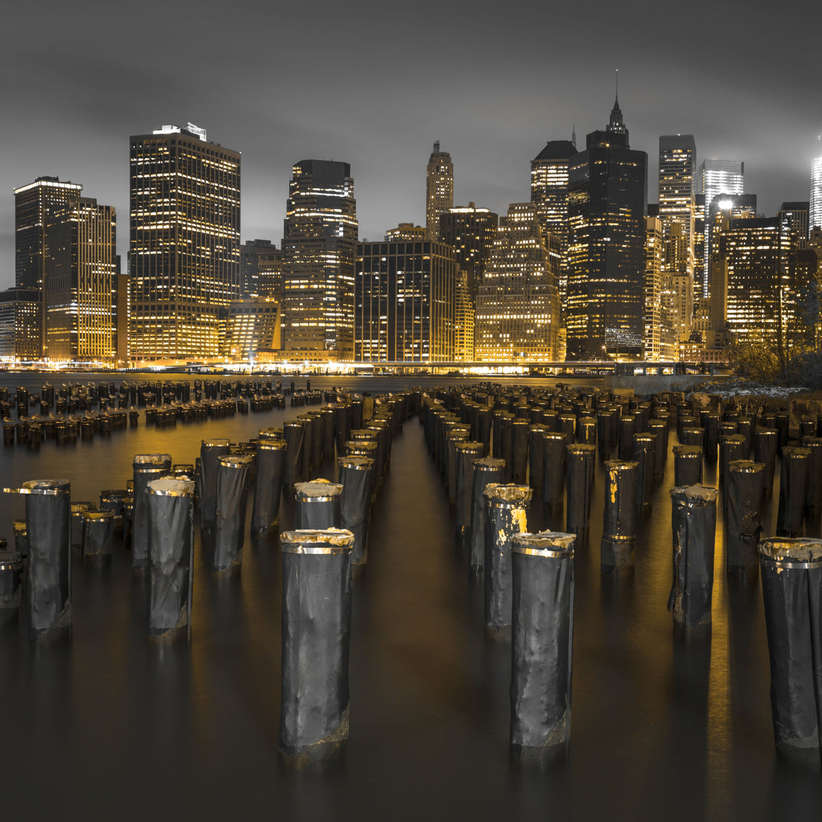 Golden Skyline Contrast Wall Mural in your room — zoomed