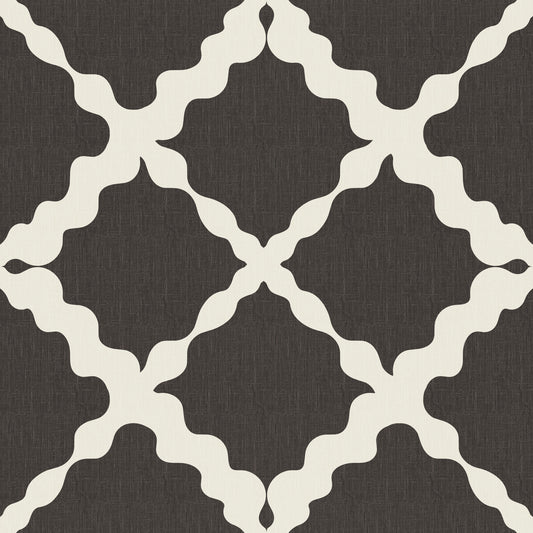 Textured Lattice Trellis Geometric Brown Minimalist Modern Wallpaper⁠