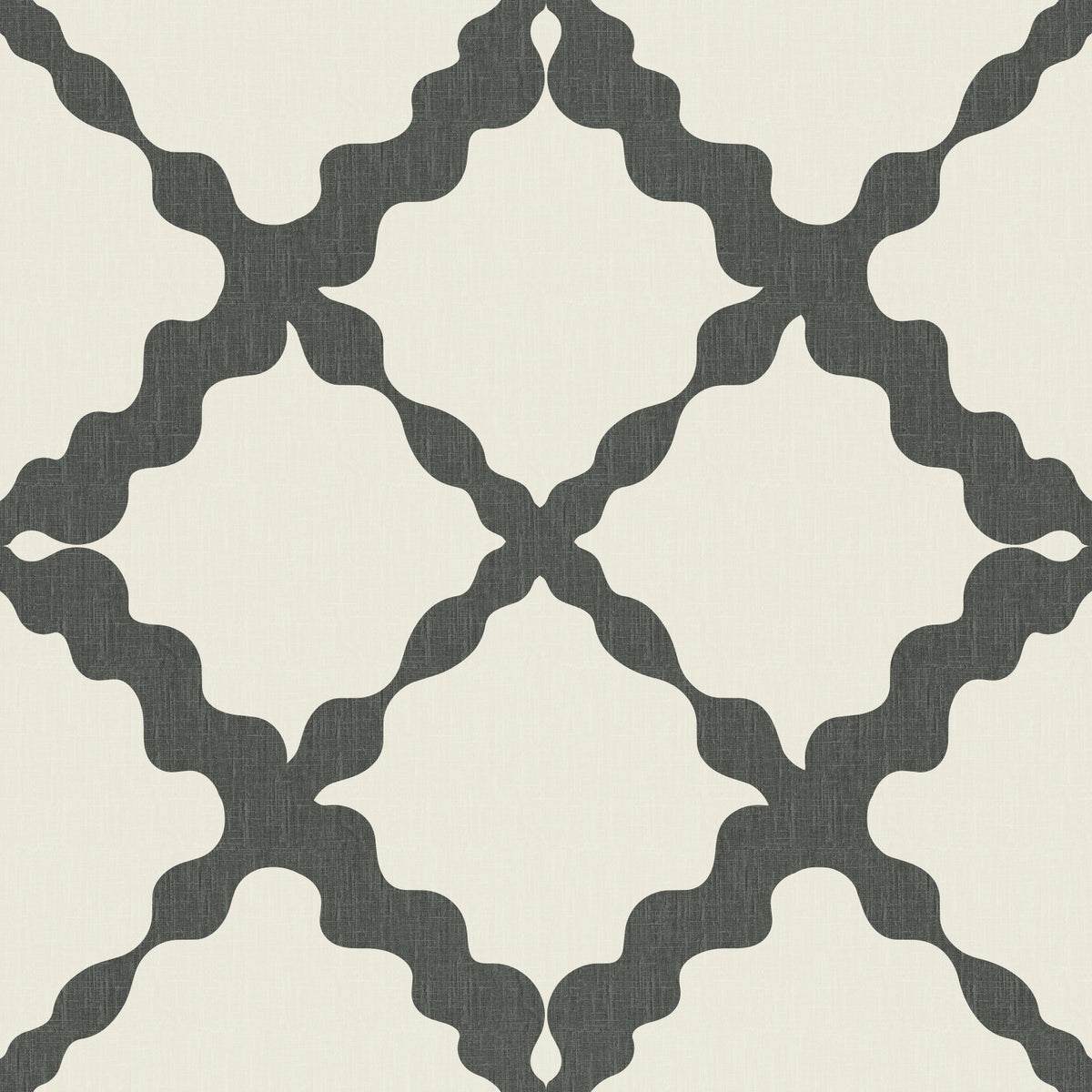 Textured Lattice Trellis Geometric Grey Minimalist Modern Wallpaper⁠ in your room — zoomed