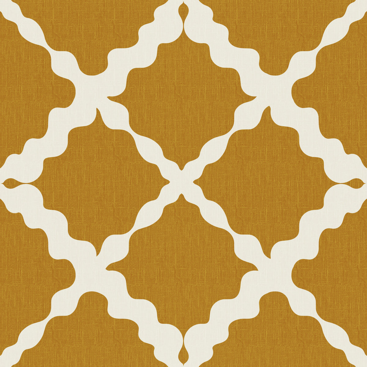 Textured Lattice Trellis Geometric Mustard Minimalist Modern  Wallpaper⁠ in your room — zoomed