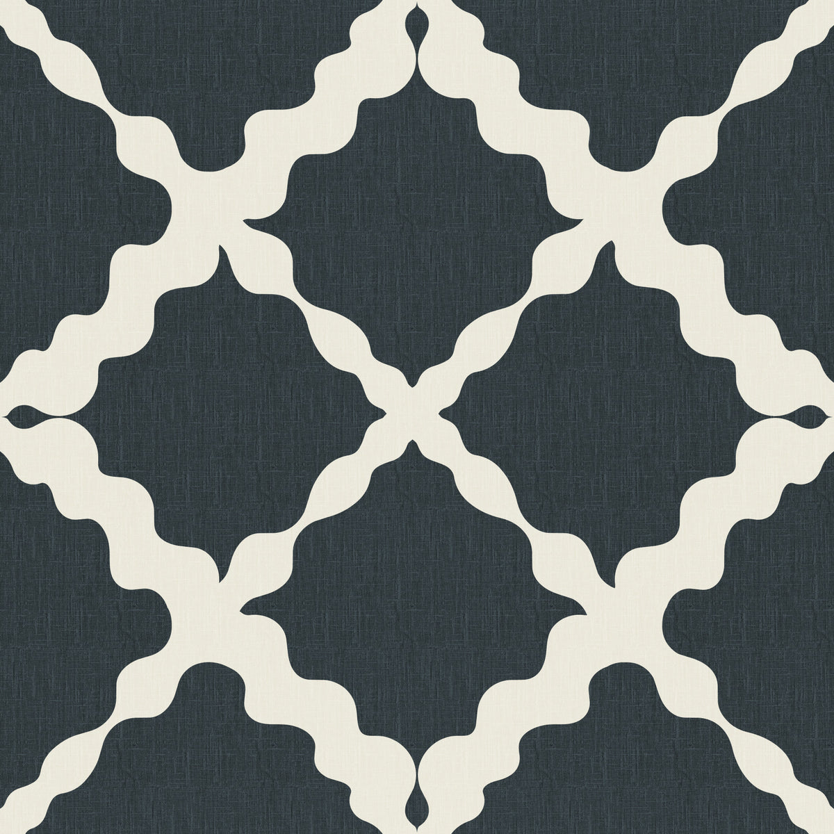 Textured Lattice Trellis Geometric Charcoal Minimalist Modern Wallpaper⁠ in your room — zoomed