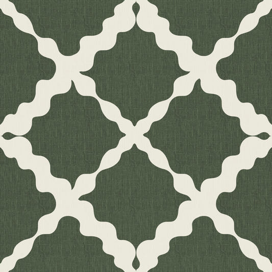 Textured Lattice Trellis Geometric Moss Green Minimalist Modern  Wallpaper⁠
