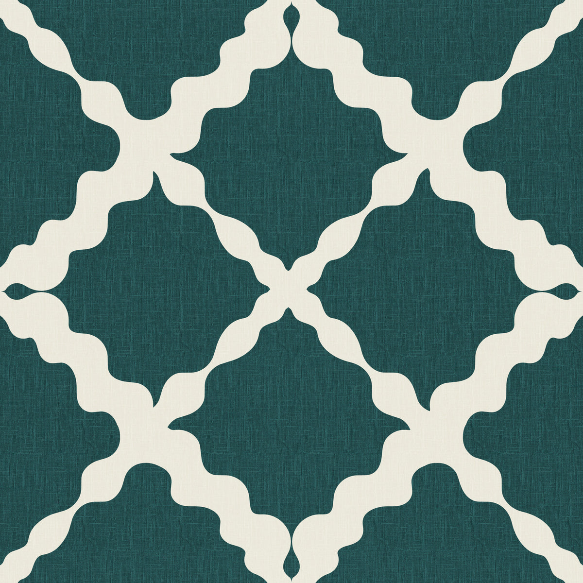 Textured Lattice Trellis Geometric Deep Teal Minimalist Modern  Wallpaper⁠
