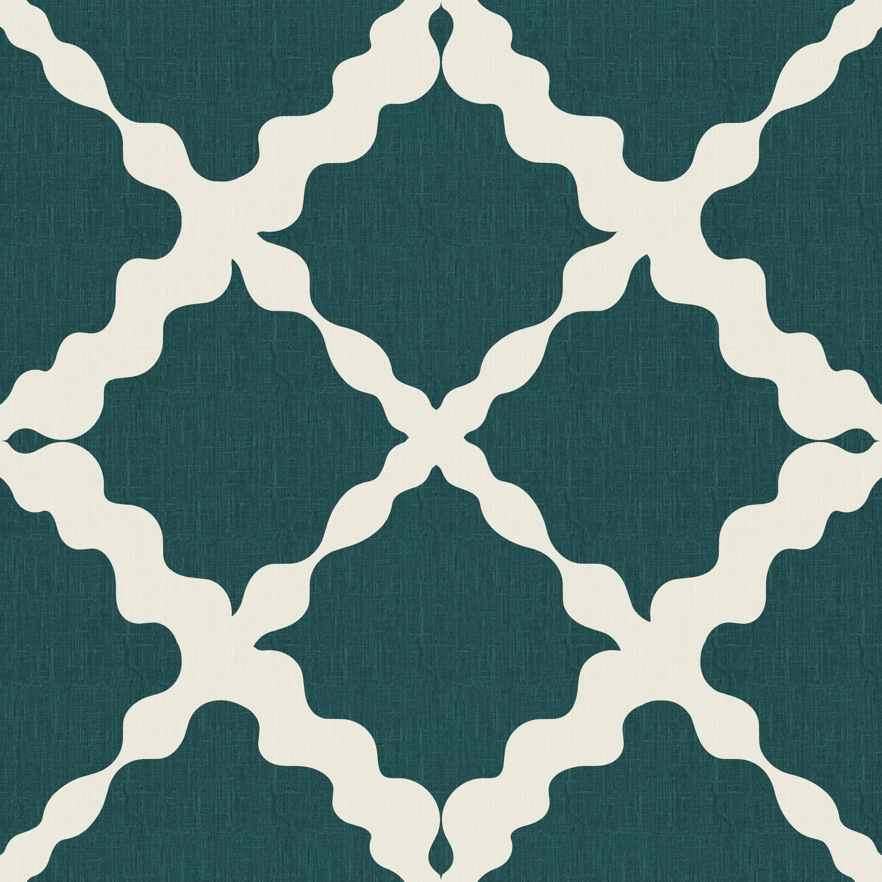 Textured Lattice Trellis Geometric Deep Teal Minimalist Modern  Wallpaper⁠