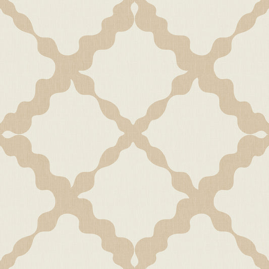Textured Lattice Trellis Geometric Cream Beige Minimalist Modern Wallpaper⁠