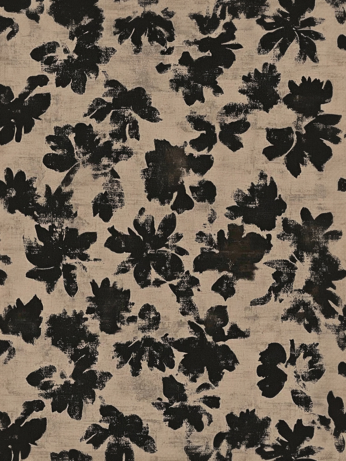 Distressed Floral Silhouette Wall Mural
