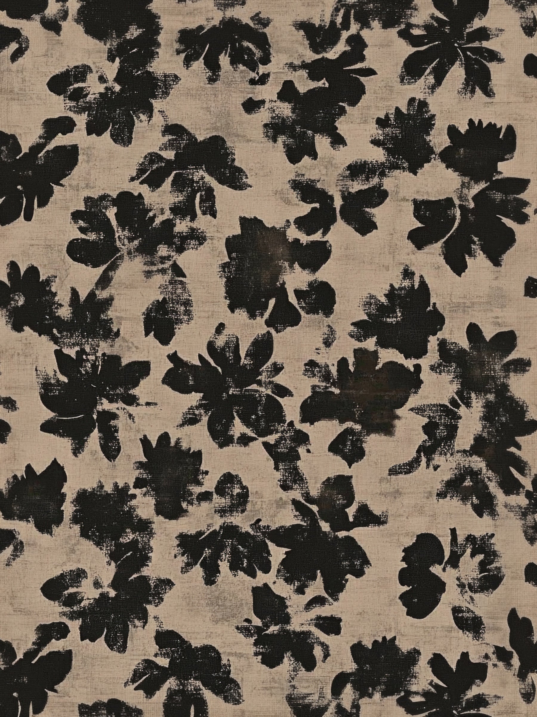 Distressed Floral Silhouette Wall Mural