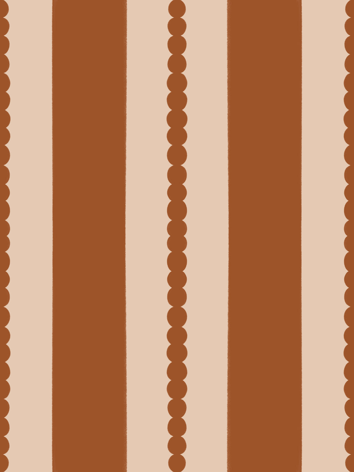 Warm Earth Stripes & Scallops Wallpaper⁠ in your room — zoomed