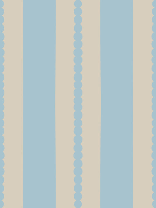 Scalloped Serenity Stripes Wallpaper⁠