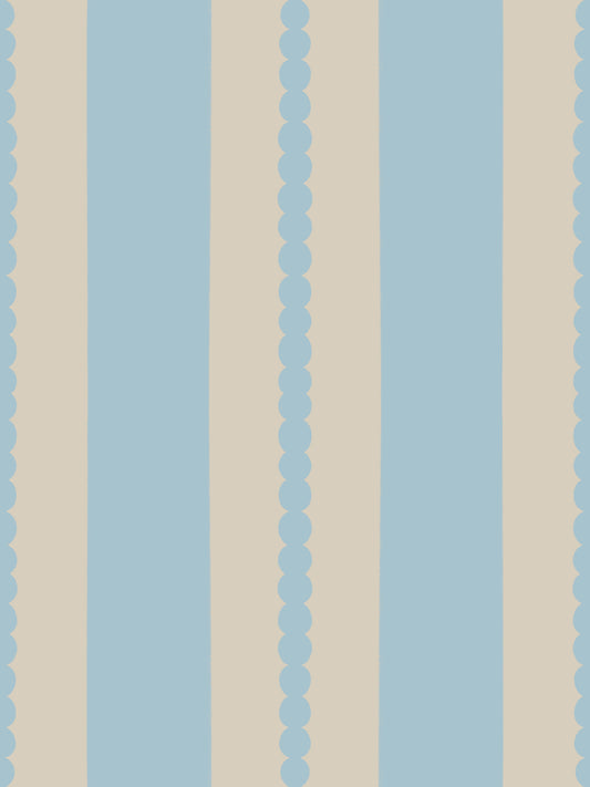Scalloped Serenity Stripes Wallpaper⁠
