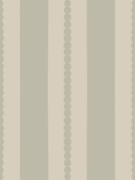 Muted Scallop & Dot Stripes Wallpaper⁠