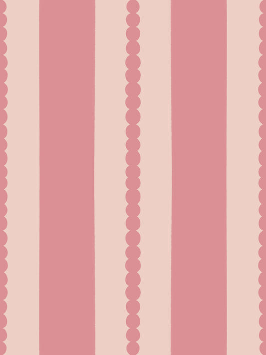 Blush Scallop Stripes Wallpaper⁠