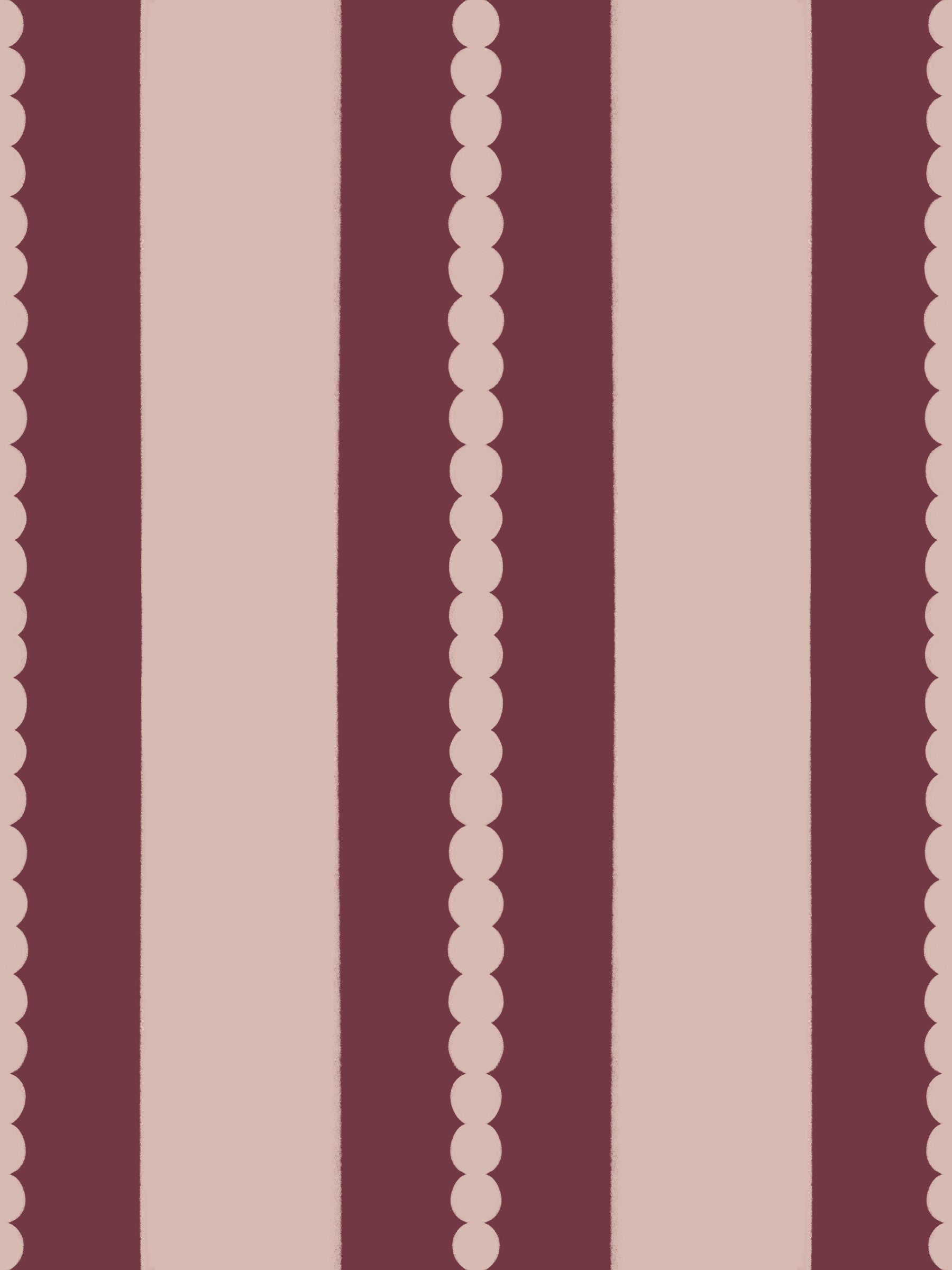 Blush & Berry Scallop Stripes Wallpaper⁠