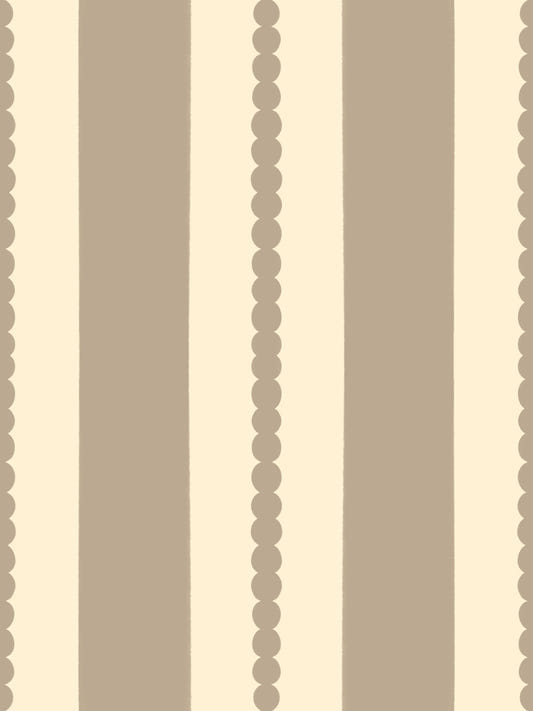 Subtle Scallop & Dot Stripes Wallpaper⁠