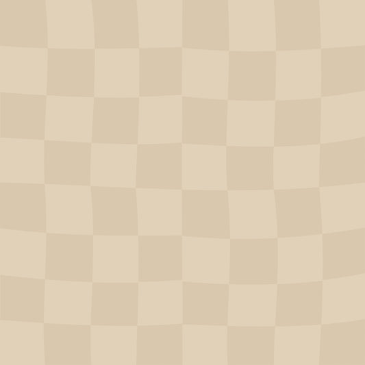 Cafe Latte Wavy Beige Checks Wallpaper⁠