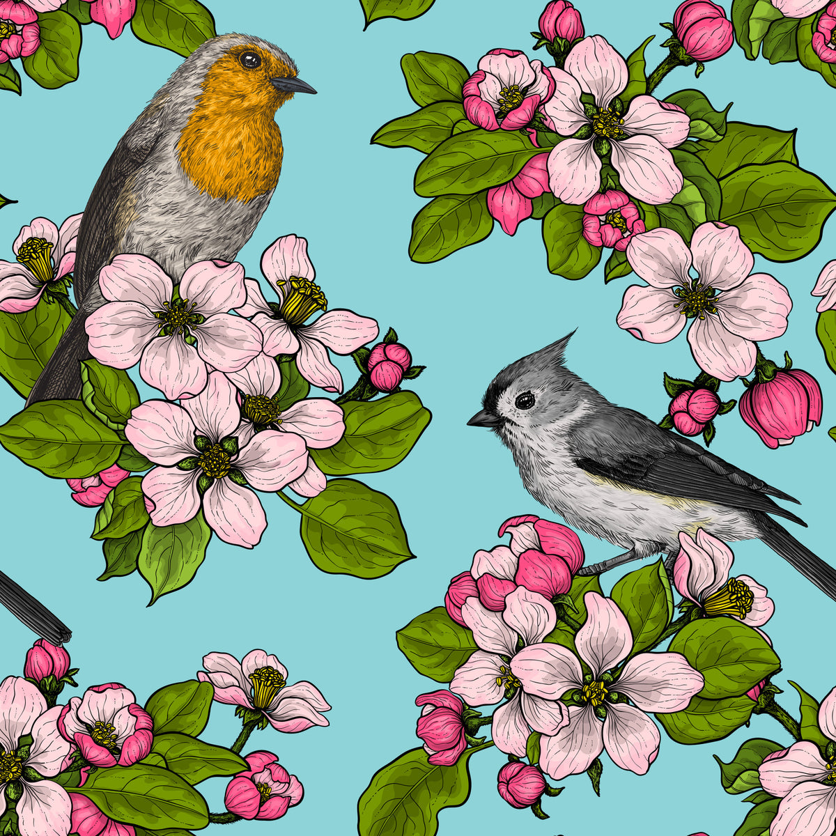 Birds and Blossoms Wallpaper⁠
