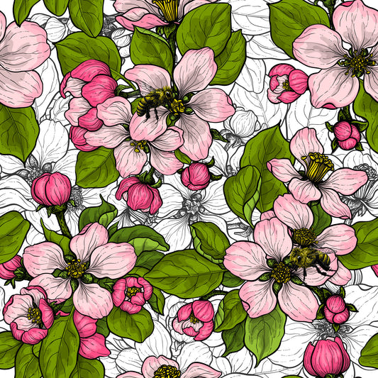 Apple blossom on white 2 Wallpaper⁠