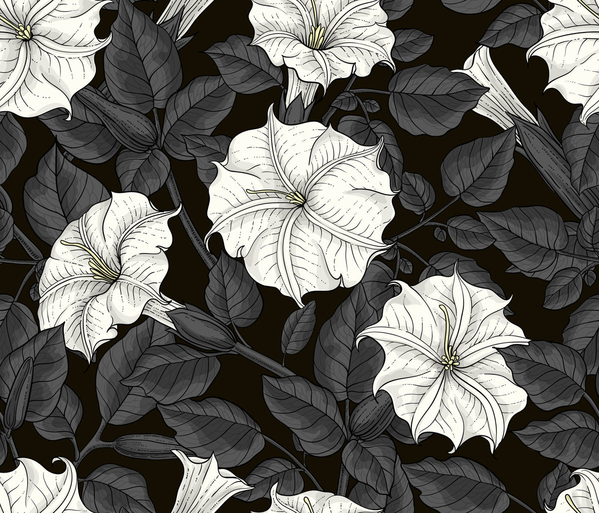 Moonflowers 2 Wallpaper⁠ in your room — zoomed