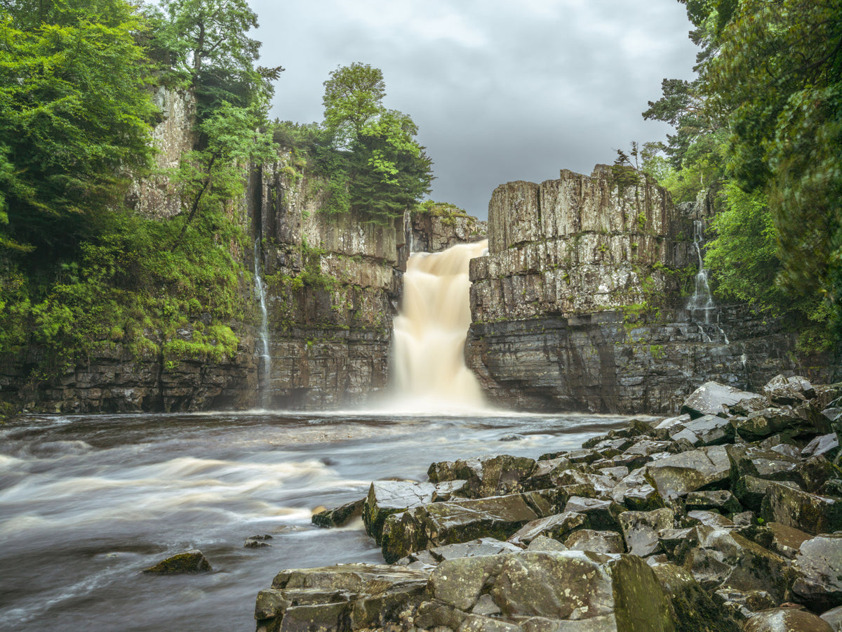 Emerald Falls Serenity Wall Mural in your room — zoomed