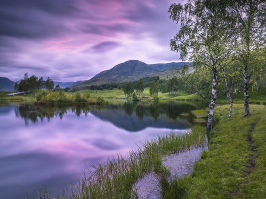 Highland Dusk Reflection Wall Mural