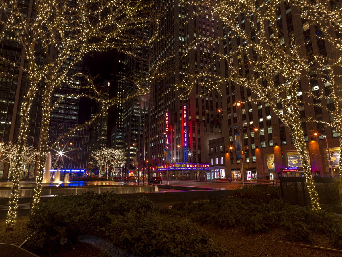 Radio City Night Glow Wall Mural in your room — zoomed