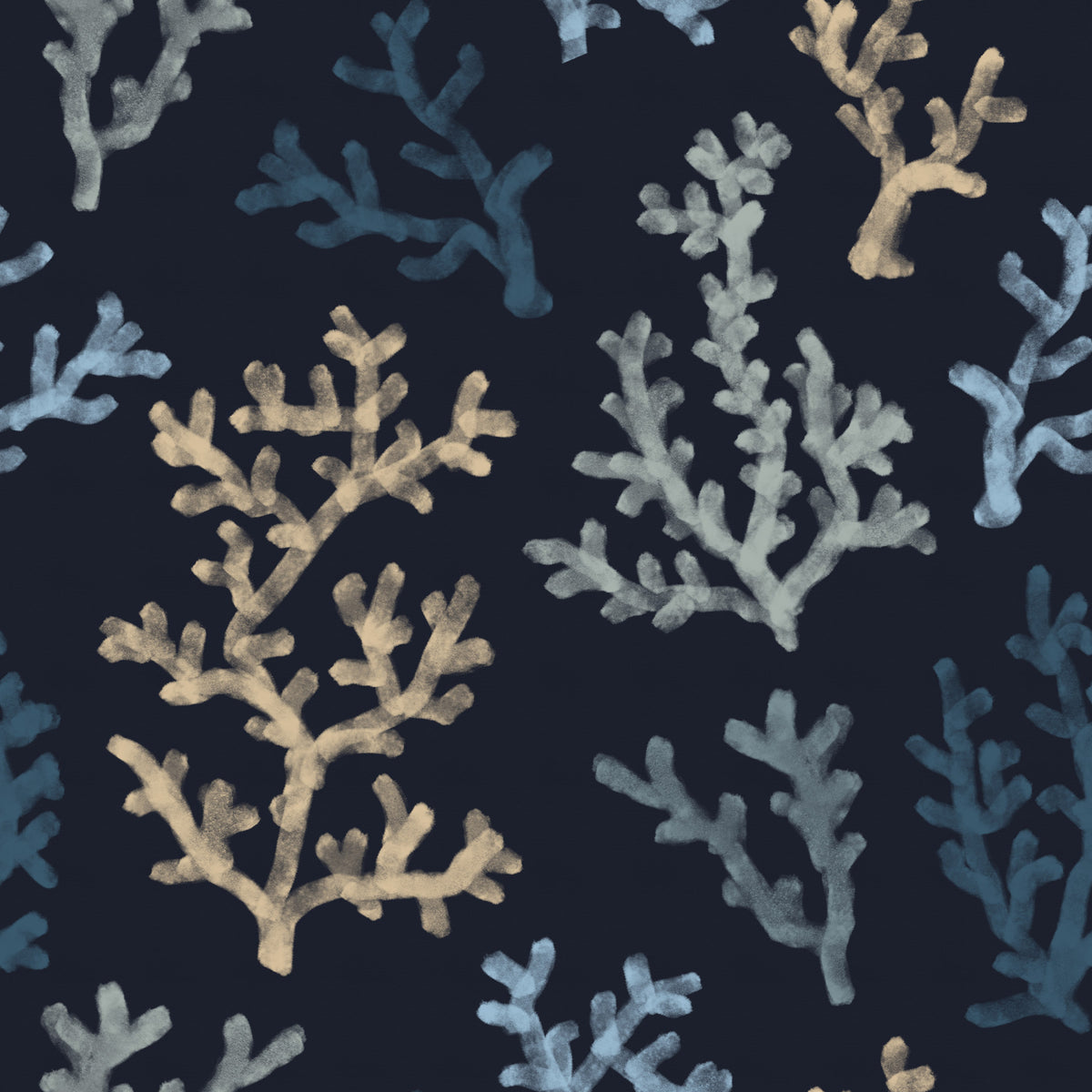 Painted Corals Dark Wallpaper⁠ in your room — zoomed