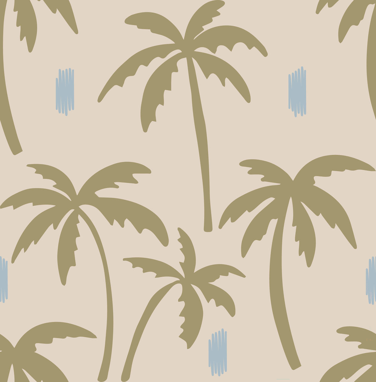 Olive Green Palm Tree Wallpaper Boho Coastal Wallpaper⁠