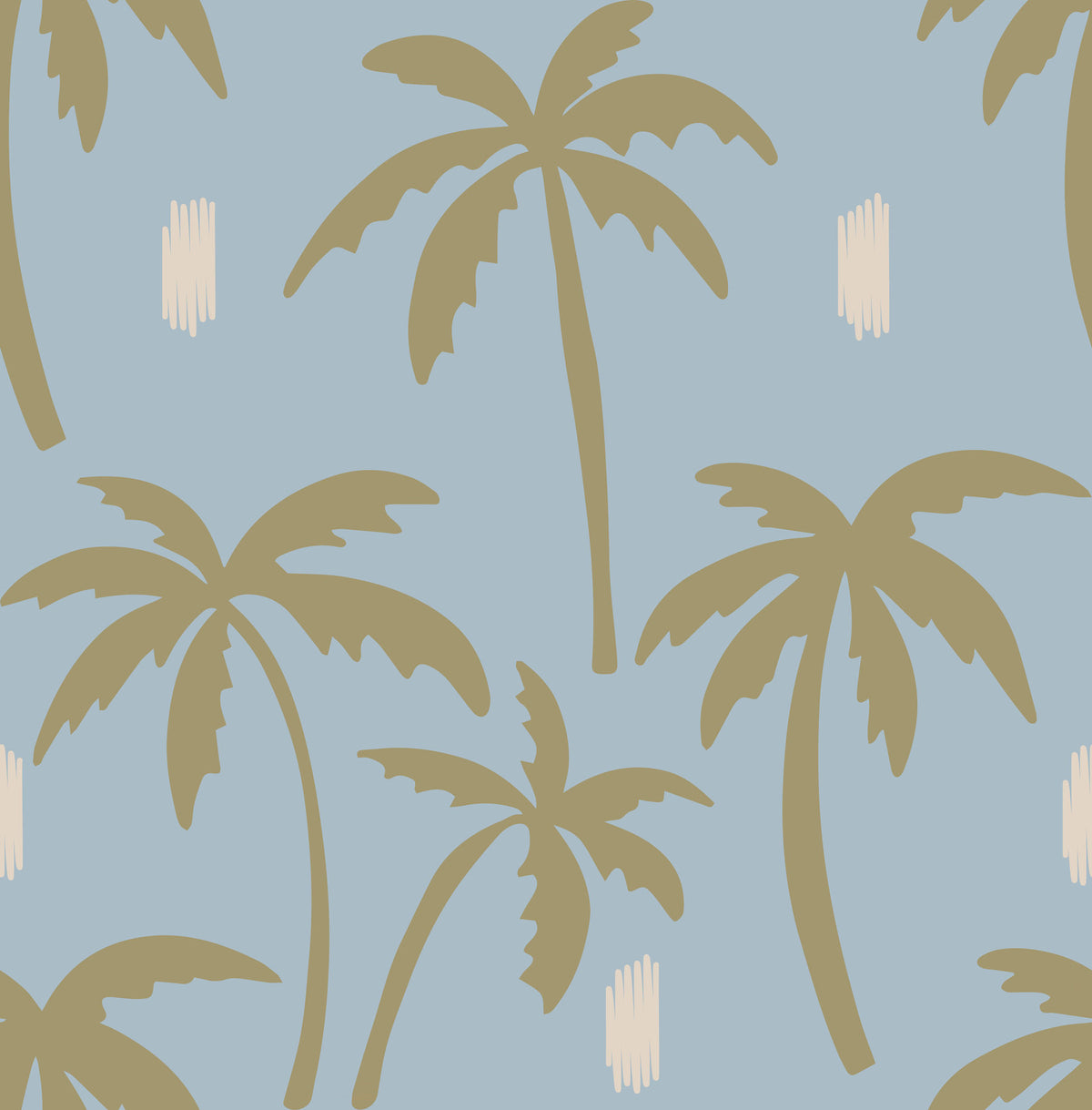 Soft Blue Palm Tree Wallpaper Boho Coastal Wallpaper⁠
