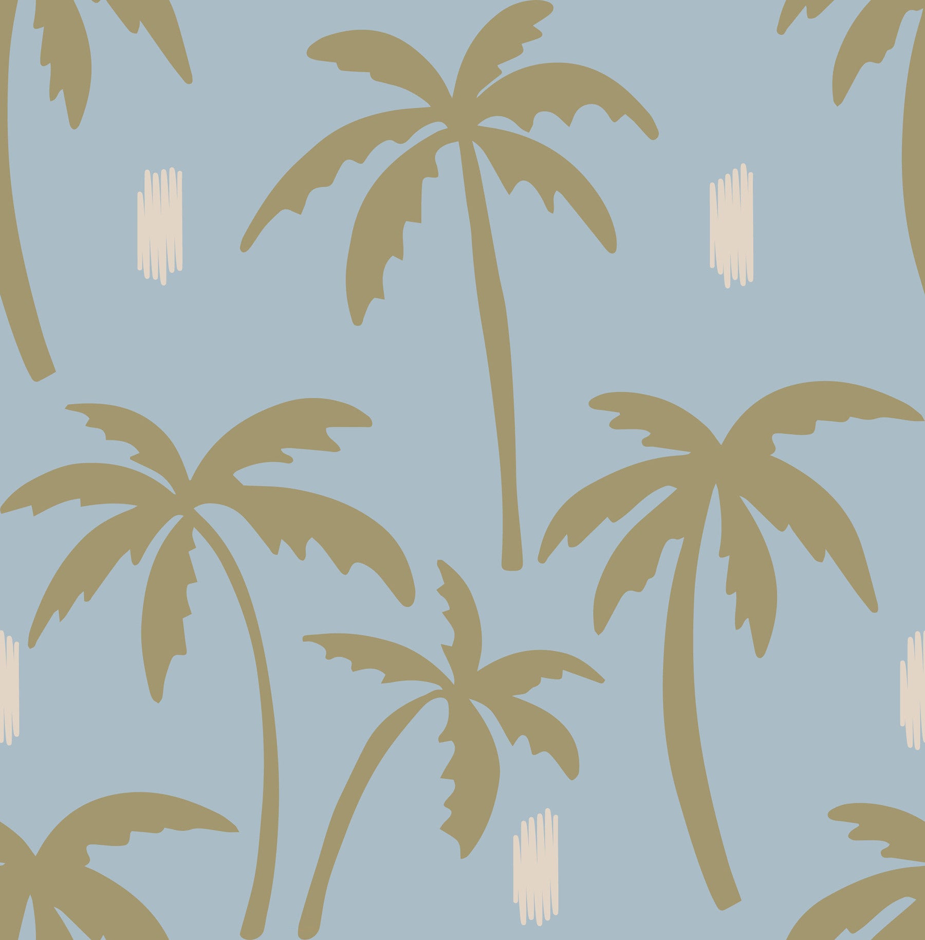 Soft Blue Palm Tree Wallpaper Boho Coastal Wallpaper⁠