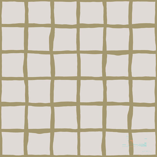 Olive Green Check Grid Wallpaper Boho Coastal Wallpaper⁠