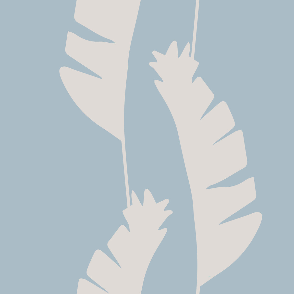 Soft Blue Banana Leaf Wallpaper Boho Coastal Wallpaper⁠ in your room — zoomed