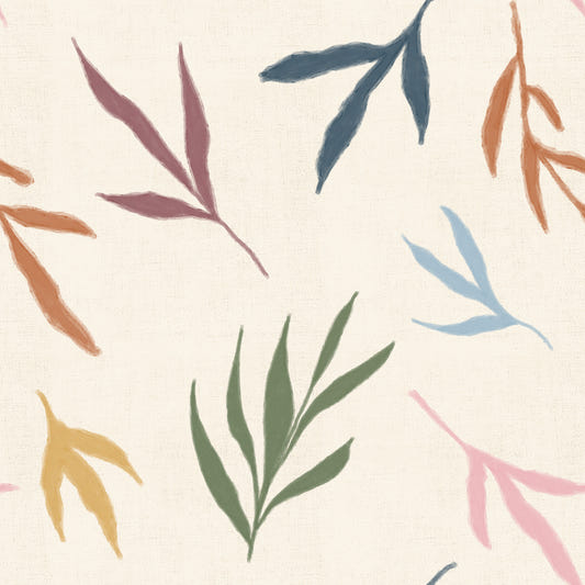 Tropical Painted Leaves Wallpaper⁠