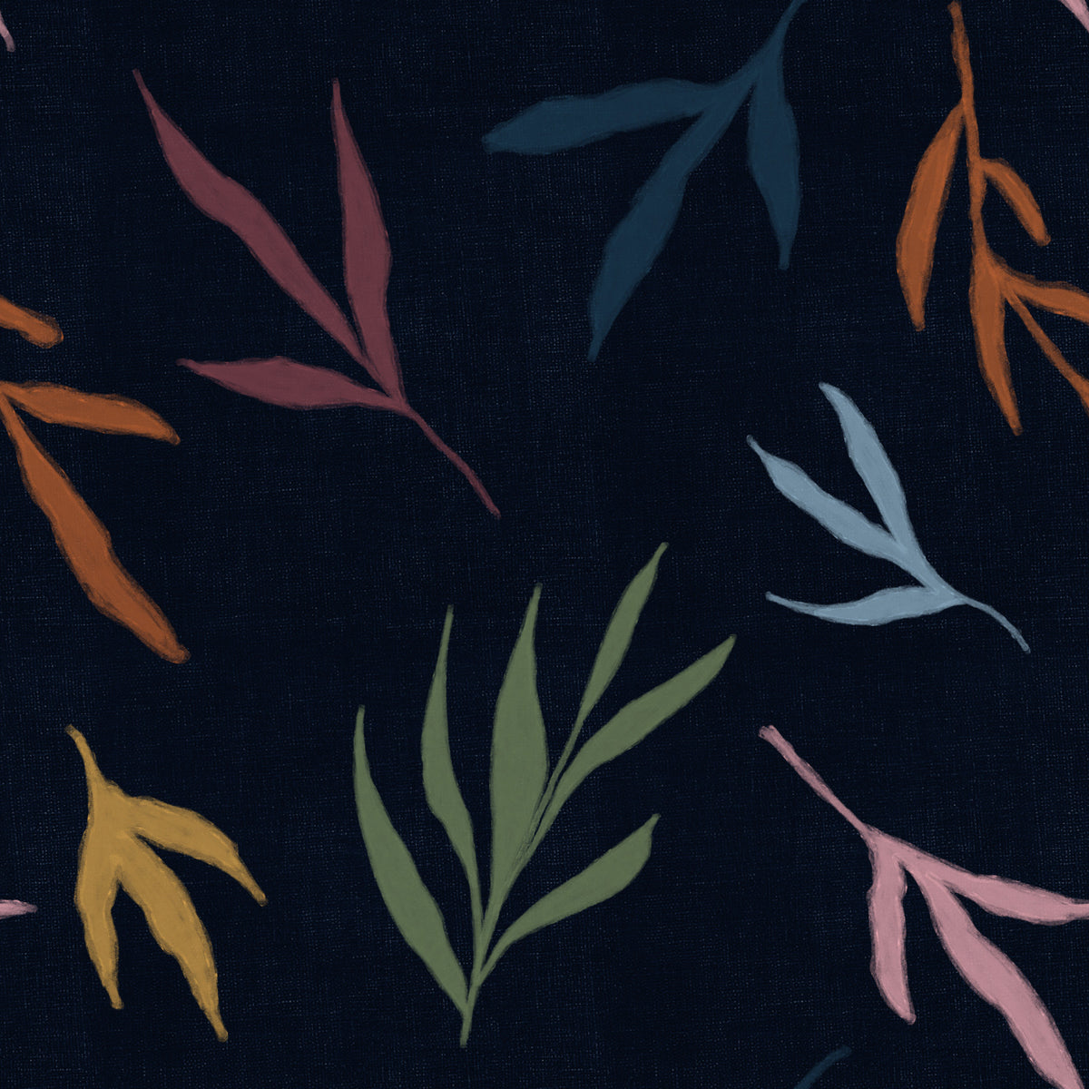 Tropical Painted Leaves Dark Wallpaper⁠