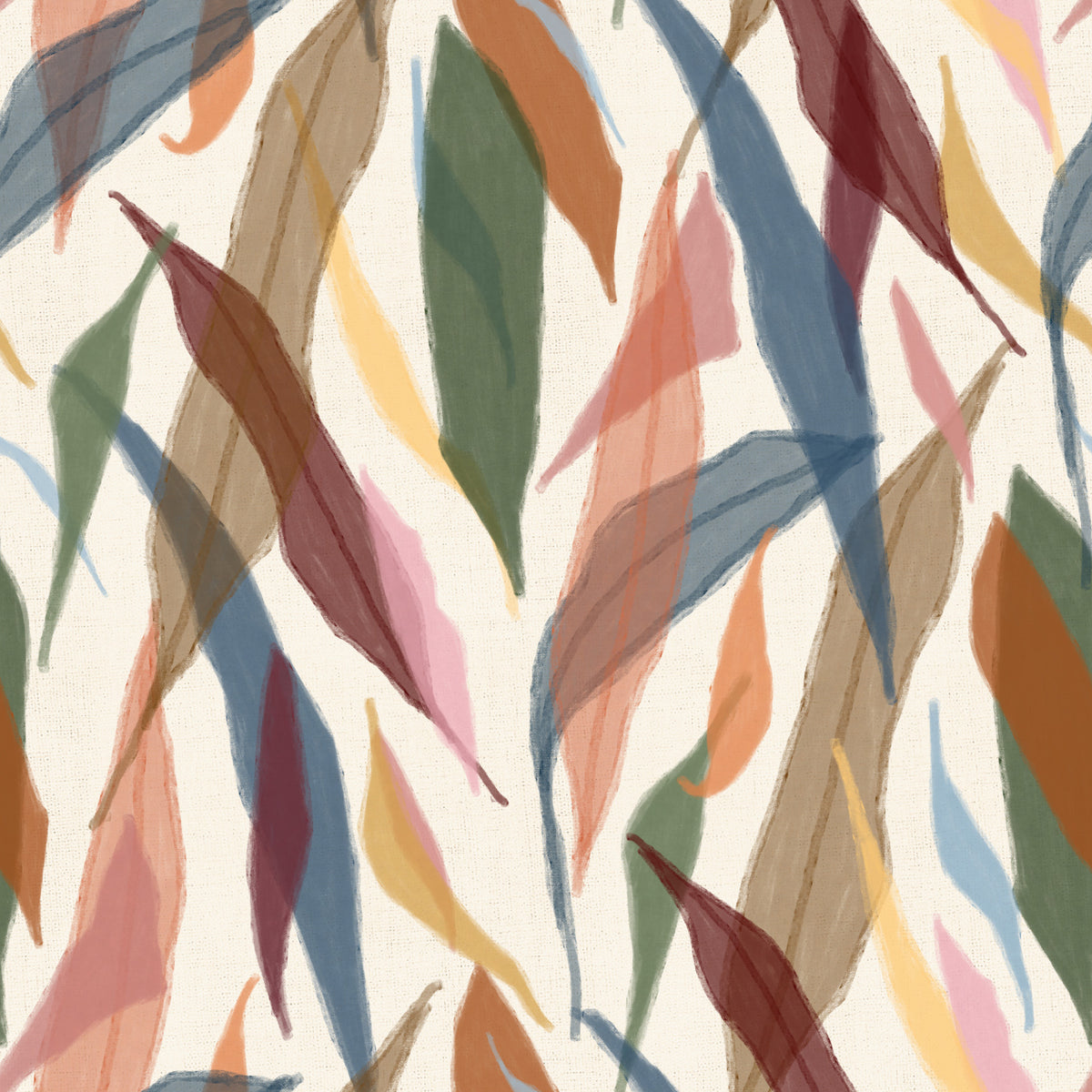 Tropical Painted Foliage Wallpaper⁠
