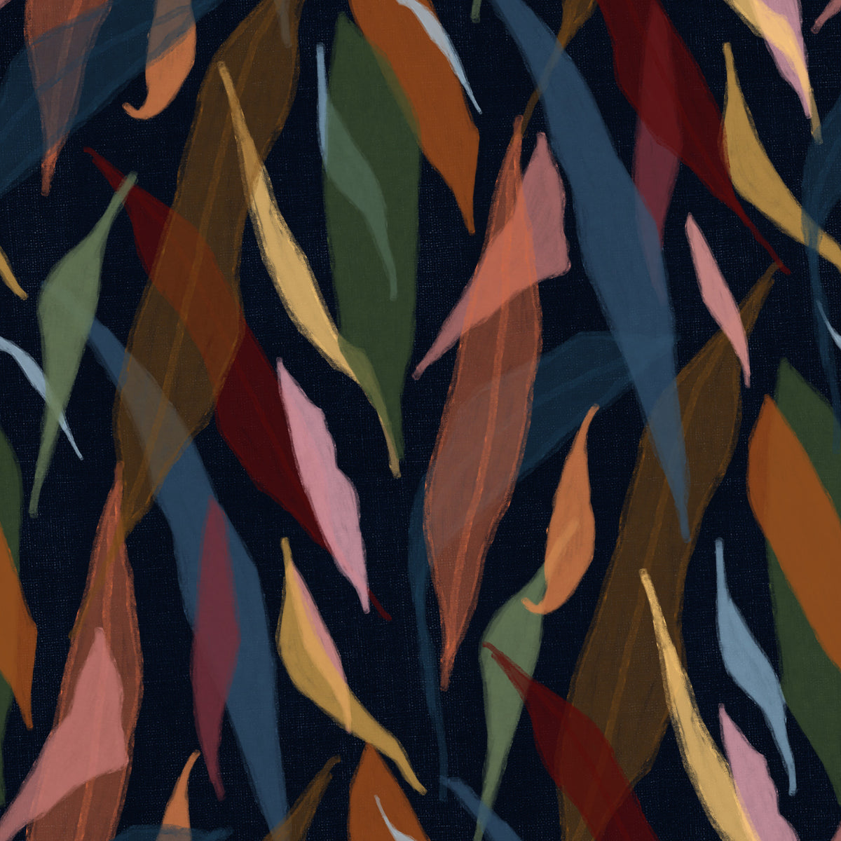Tropical Painted Foliage Dark Wallpaper⁠ in your room — zoomed