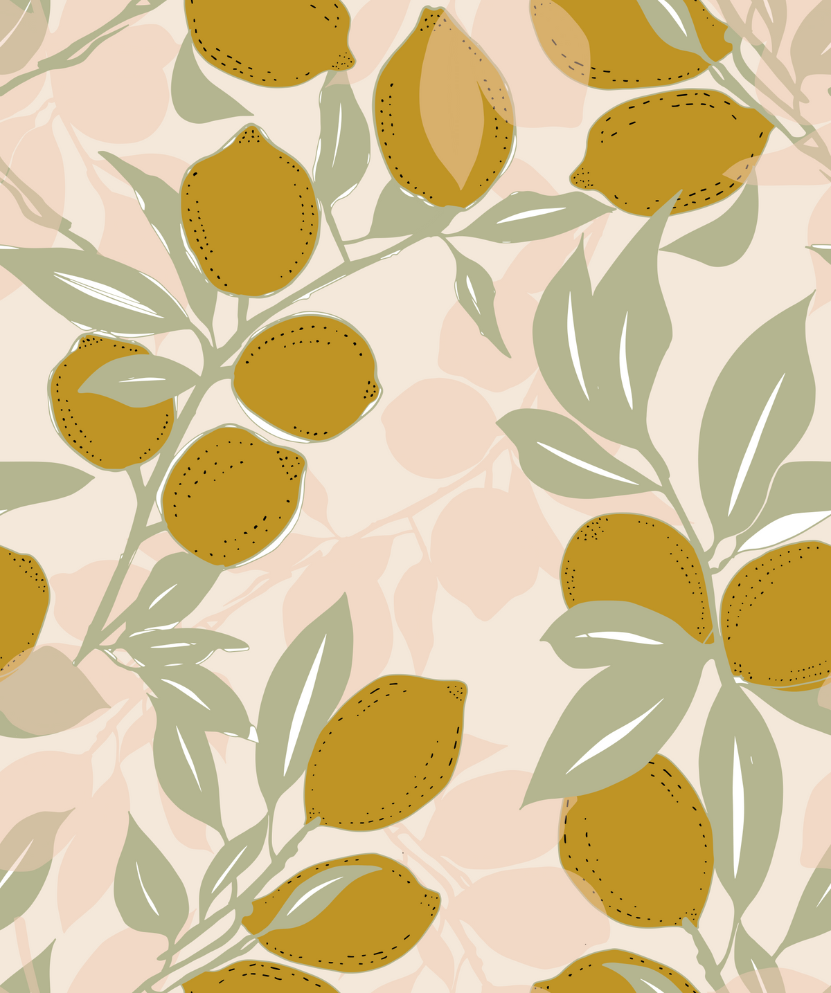 Lemon Wallpaper Mediterranean Amalfi Kitchen Wallpaper⁠