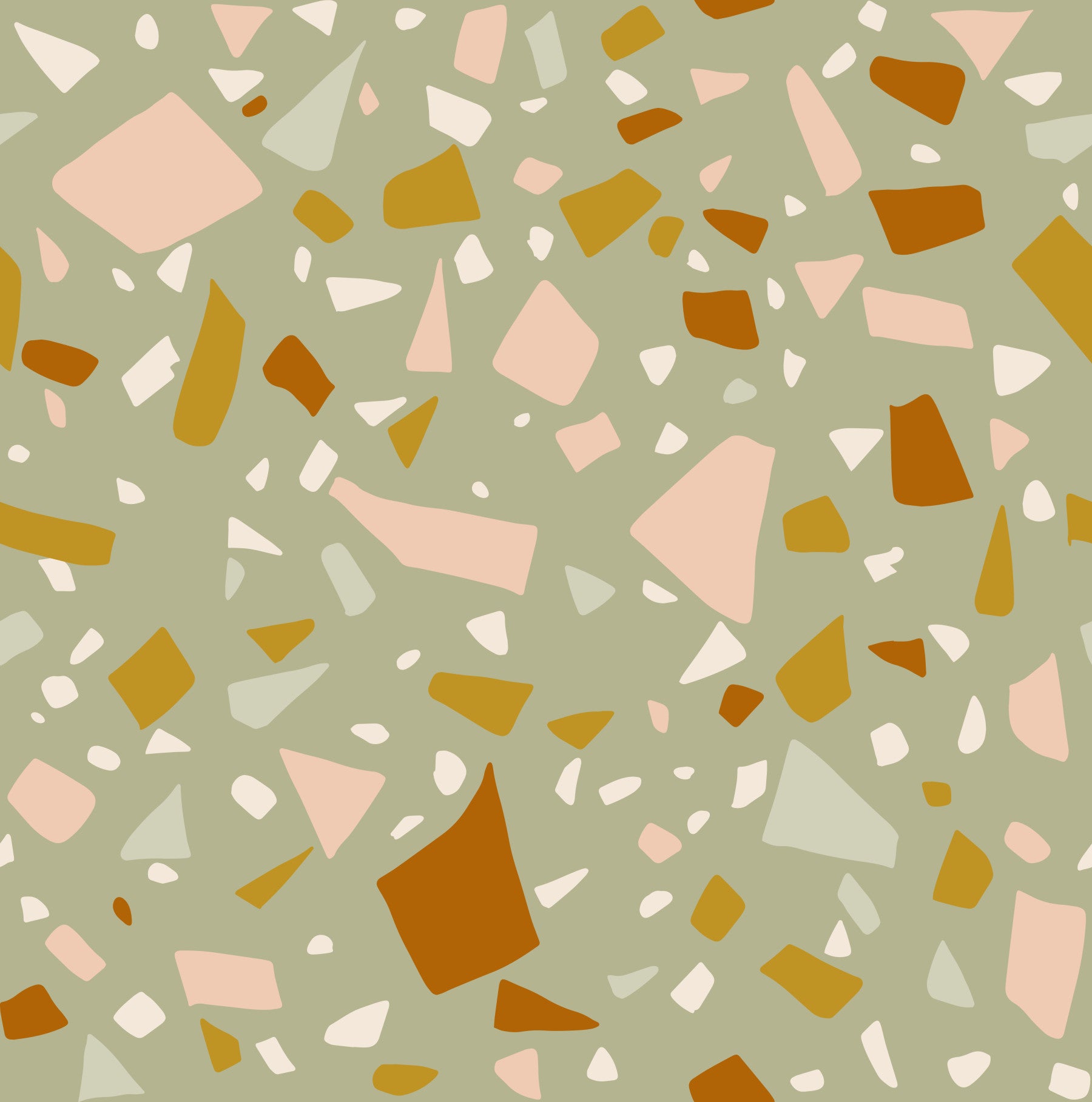 Sage Peach Terrazzo Wallpaper Mediterranean Wallpaper⁠