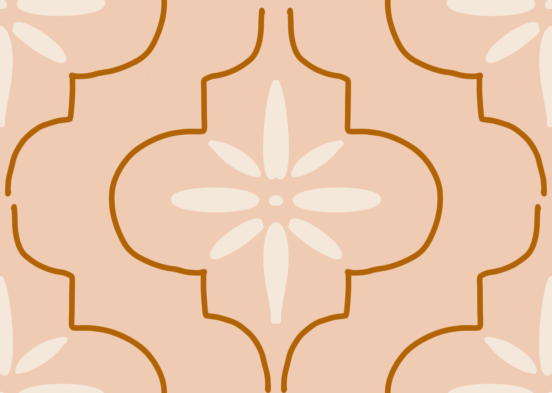 Peach Terracotta Tile Wallpaper Mediterranean Geometric Wallpaper⁠