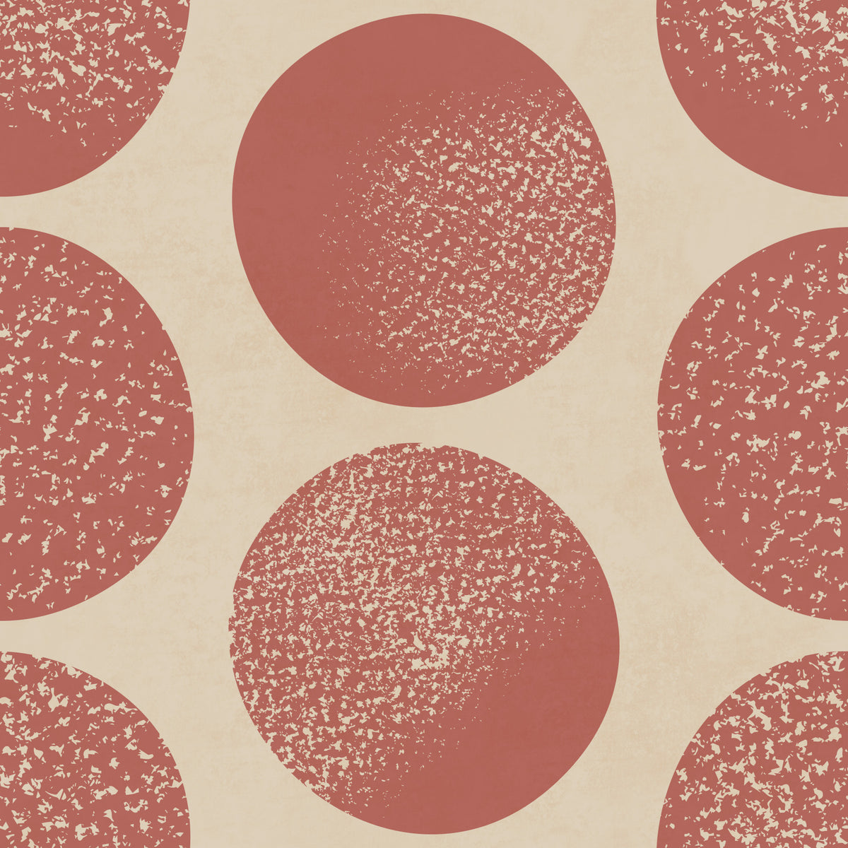 Organic Polka Dots Stippled Modern Warm Beige on Rust  Wallpaper⁠
