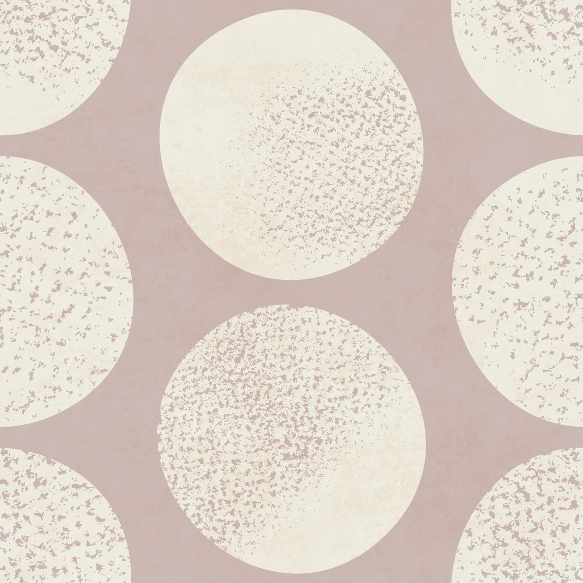 Organic Polka Dots Stippled Modern Cream on Dusty Rose Wallpaper⁠