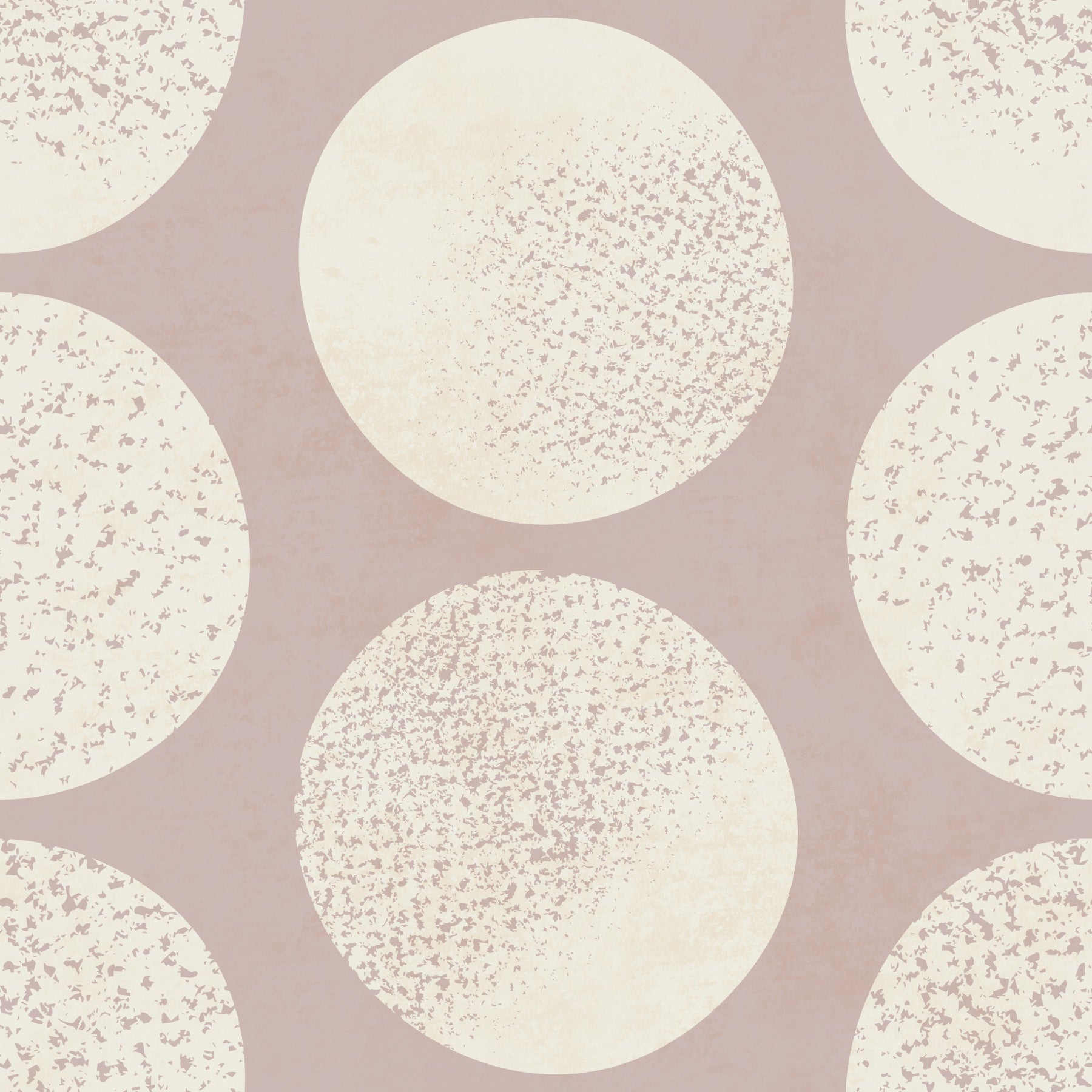 Organic Polka Dots Stippled Modern Cream on Dusty Rose Wallpaper⁠