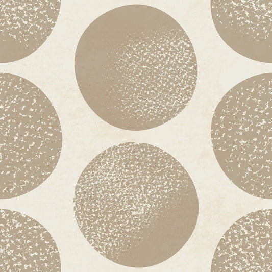 Organic Polka Dots Stippled Modern Warm Beige on Cream  Wallpaper⁠