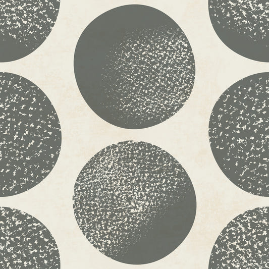 Organic Polka Dots Stippled Modern Slate Grey on Cream Wallpaper⁠
