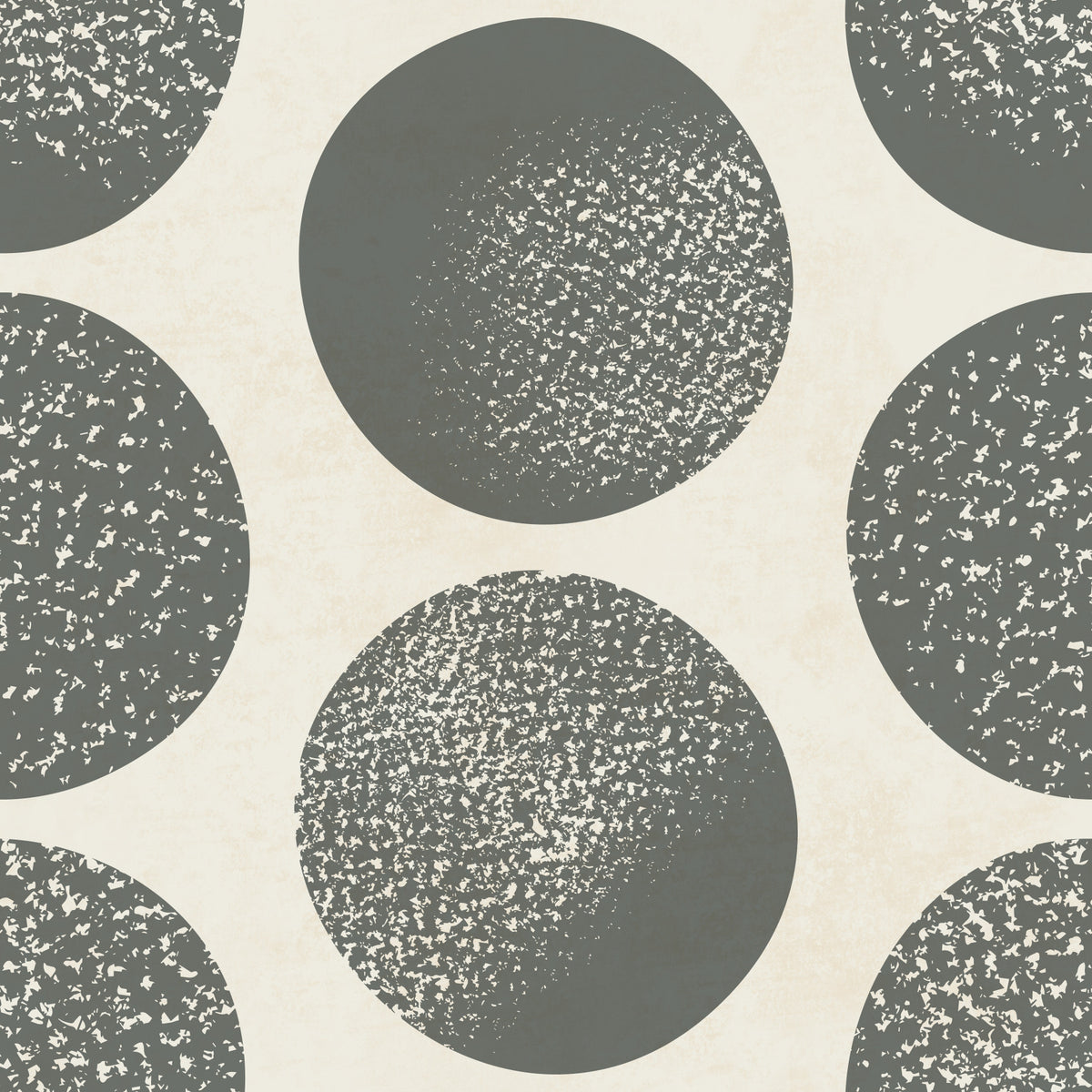Organic Polka Dots Stippled Modern Slate Grey on Cream Wallpaper⁠